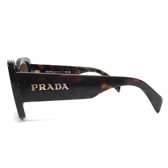 Prada Sunglasses SPRA08-F 16N-5Y1 Dark Tortoise Asian Fit Frames w/ Brown Lenses
